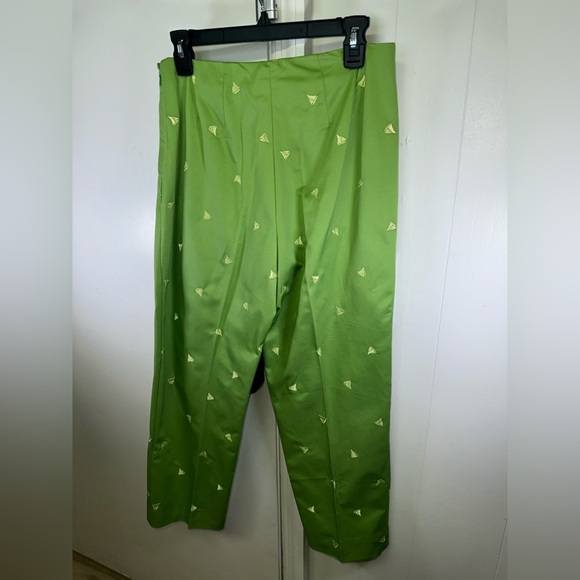 VINTAGE 100% Cotton Green Pants with Sail Pattern - Picture 5 of 6